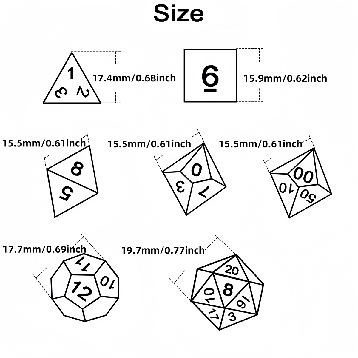 DND Dice Set 7pcs Mixing Color - Board Game Live recension och pris