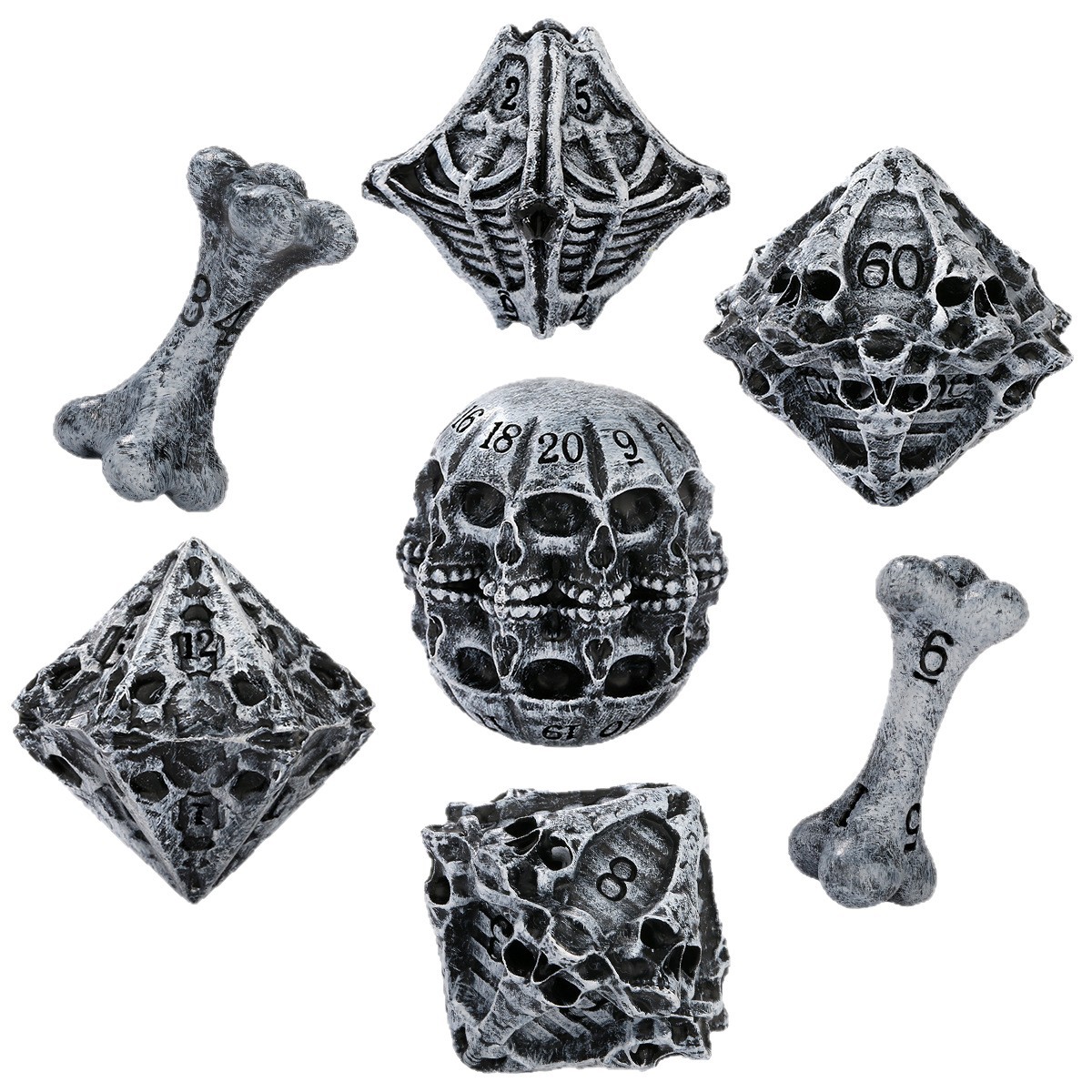 7 Piece Skull Pattern Polyhedr - Board Game Live recension och pris